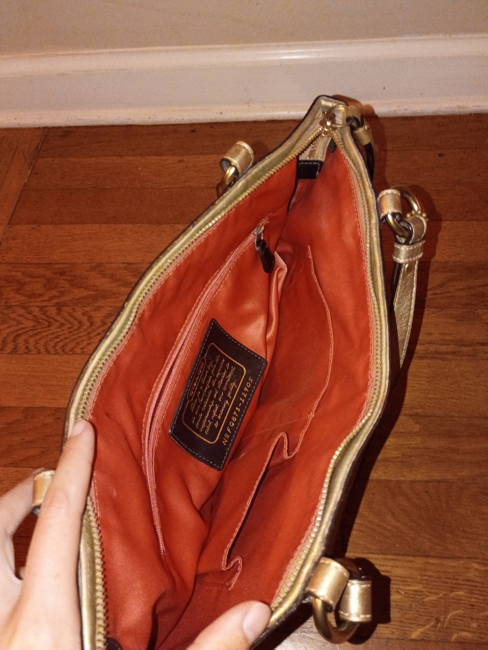 sparkly gold studded sparkly logo coach tote bag y2k - Picture 8 of 16
